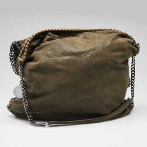 Stella McCartney Green Faux-Leather Falabella Medium Shoulder Bag